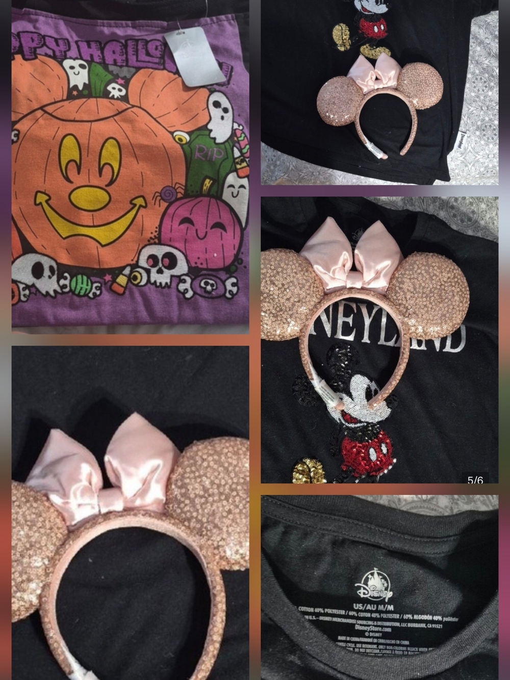 Bundle: Auth. Ears, Large Tote Bag, &  Disney Ears Purchased From Disneyland.